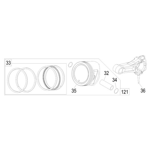 Поршень и шатун Champion PC1645RH